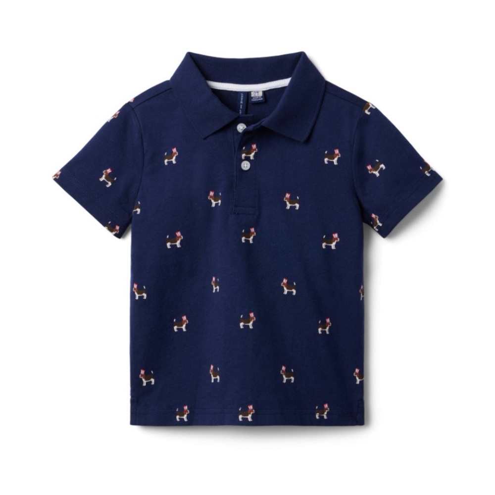 NWT - Janie and Jack Fourth of July Polo (Navy) Size 5